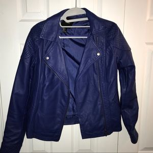 New Blue Forever 21 Faux Leather Jacket